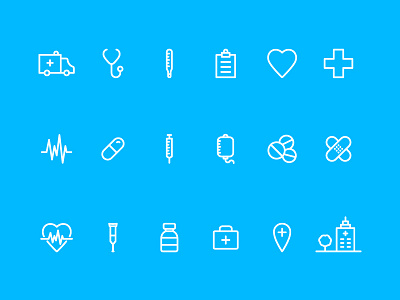 Medical Icons clean heart icons line medical minimal modern simple ui