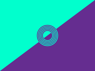 O brand branding circle concept diagonal geometric identity logo logomark reflect symbol