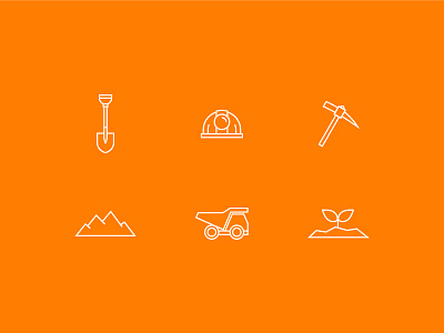 Mining Icons geometric icons land line mining simple symbols tools truck vector