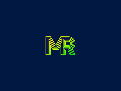 MR brand connect geometric identity letters link logo m mark optical r symbol