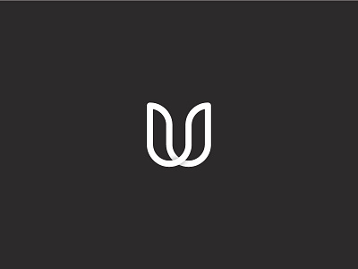 U black brand identity letter logo mark mono shadow type typography u