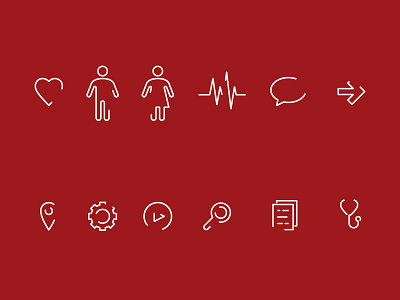 Flowing Icons brand business doctor heart icons identity marks medical people symbols system