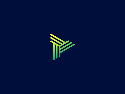 Triangle Mk.II arrow brand geometric gradient identity lines logo mark shape symbol three triangle