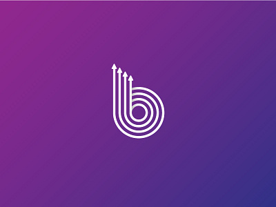 b track arrows b brand circle direction geometric letter logo shadow track type typography