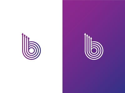 b track II arrows b brand circle direction geometric letter logo shadow track type typography