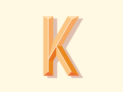 Custom K 3d custom graphic k letter lettering poster print shadow type typography