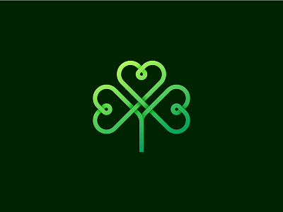 St. Patrick's Day clover emerald flower green heart ireland irish logo loop plant shamrock symbol