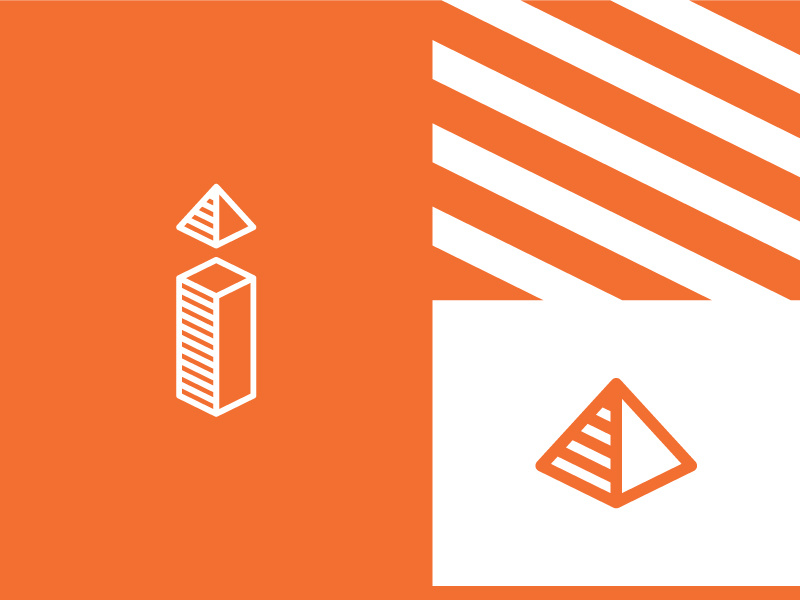 i for impact construction logo logomark brand identity symbol letter i cube 3d building geometric