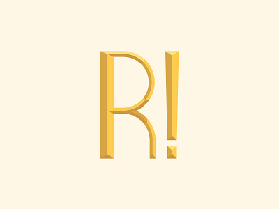 R! 3d abstract custom font gold letter lettering logo r type typography wordmark