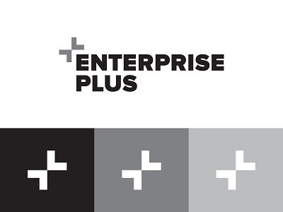 Enterprise Plus brand cross design geometric graphic identity logo mark minimalist plus symbol