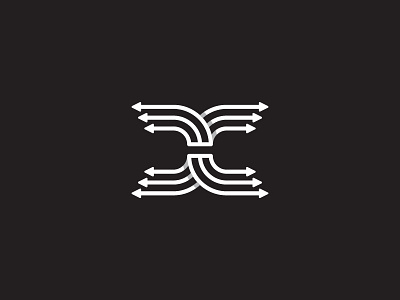 XC arrows c connect digital geometric identity letter logo monogram tech typography x
