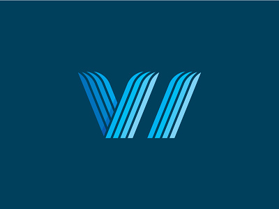 VW blade brand geometric letter logo minimal symbol type typography v w wind
