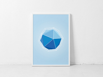 Polyhedron Print 3d abstract design frame geometric graphic polyhedron poster print series shape