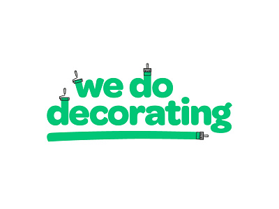 We Do Decorating brand brush decorate identity logo mark paint stroke symbol trade
