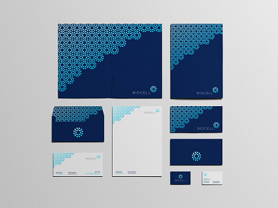 Biocell Stationery abstract biology brand cell identity logo medical organisation print research science symbol