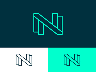 NN Monogram abstract ambigram design direction letter logo mark monogram n symbol