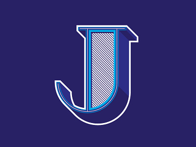 J 3d art custom digital geometric gift j letter print type typography