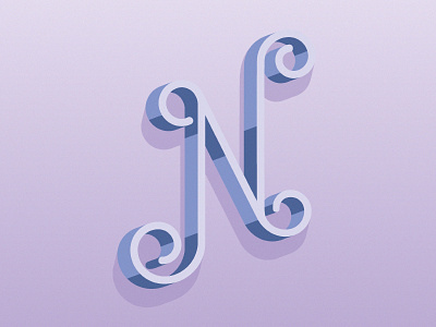 N 3d art custom digital geometric gift letter n print type typography