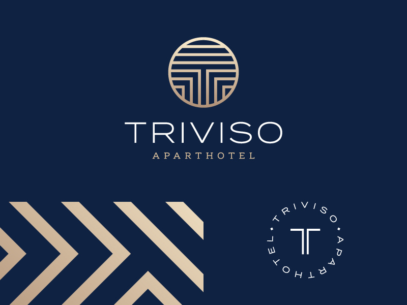 Triviso // Brand Elements foil logo typography t symbol abstract geometric circle brand luxury design print
