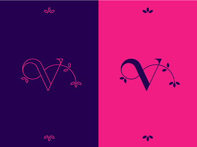 V brand branding design floral flower geometric icon identity letter logo logomark mark symbol type typography v