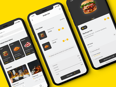 App design order Food app design mockups