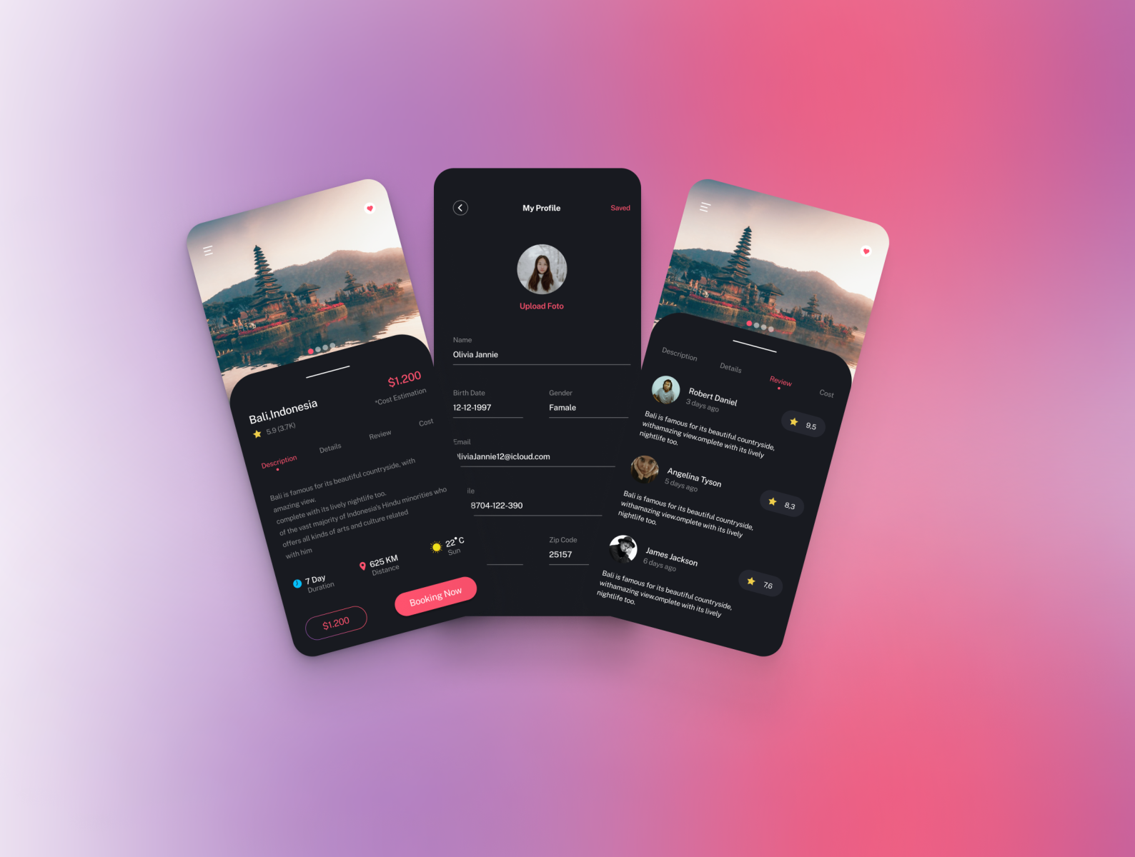 Screen Squid Booking,Profile,Review by Iqbal Muhammad on Dribbble