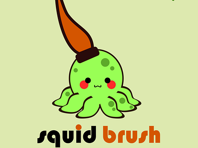 Logo Squidbrush 01 desain desain datar ilustrator logo vektor