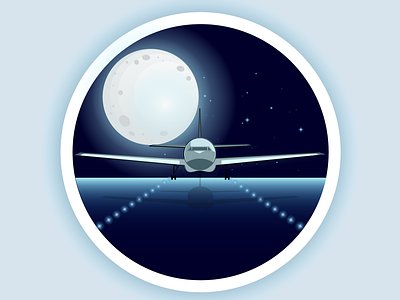 Designalma desain flatdesign illustration illustrator moon plane vektor
