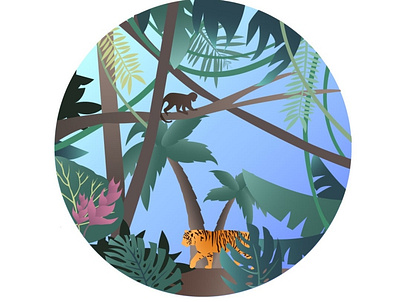Jungle. animals design digitalart illustration illustrator cc jungle jungle minds tiger vector