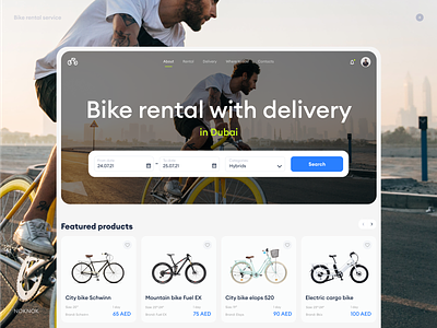 Bike rental app design figma photoshop ui