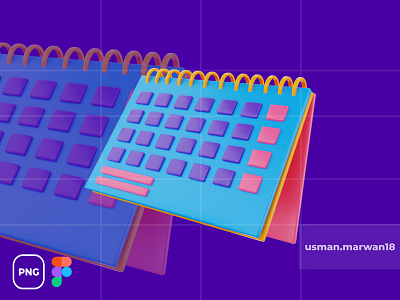 3D Render Icon calender