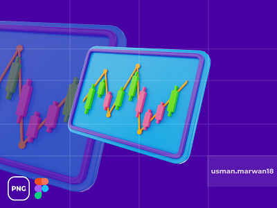 3D Render Icon Candle Chart 3d analysis business chart data design diagram finance graph graphic icon illustration