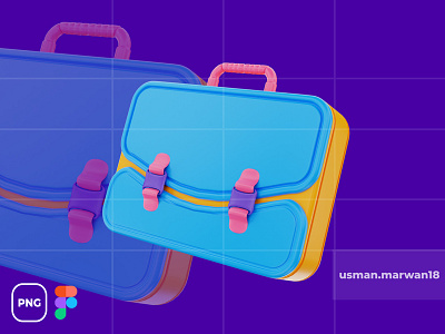 3d briefcase illustration