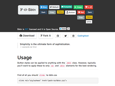 Бbtn - Web button creative buttons css css3 flat free html open source web website Бbtn