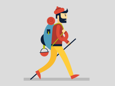 Backpacker Walk Cycle after effects animation gif hiking illustration illustrator walk cycle