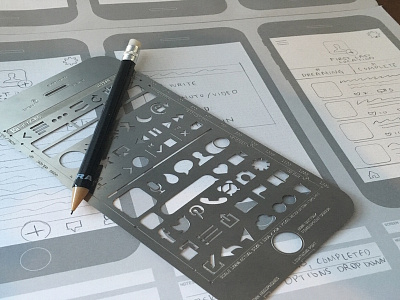 UI Sketching app interface ios list monile pencil rough sketching stencil ui wireframes