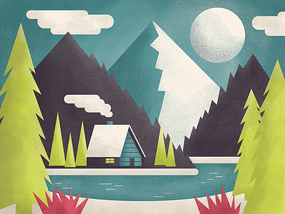 Lake House illustration illustrator photoshop scene texture vector