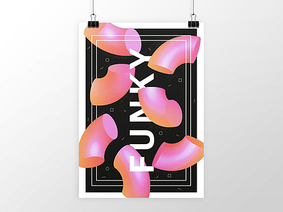 Funky Poster 3d shapes funky illustration opulent.studio poster