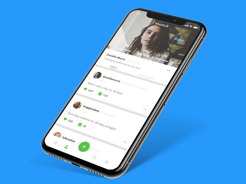 Profile - Goal App mobile design app design ios ux ui adobe xd app