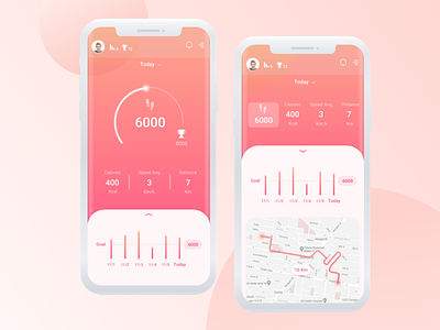 Pedometer clean coral living fitness app gamification google fit health app ios app iphone x app minimal pacer pedometer running app samsung health step counter step tracker walking workout app