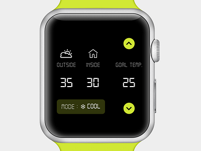 Smart home (Thermostat) 2d apple watch branding clean design flat intelligence iot minimal mockup simple smarthome temperature thermostat typography ui ux watch