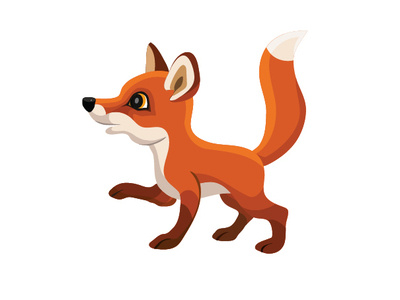 Little Fox adobe ilustrator animal cartoon cute cute animal fox illustration kid kids kids app little orange vector