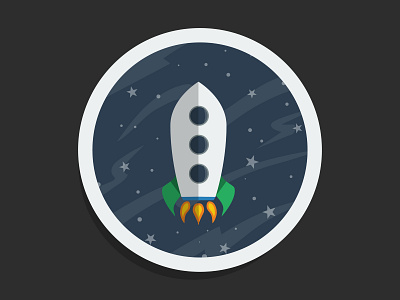 Rocket. adobe illustrator cosmos flat flat design flat art flat rocket illustration rocket space stars sticker vector vector illustration