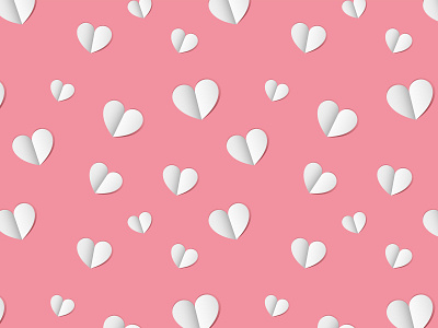 Paper Heart Pattern adobe illustrator cute heart illustration love love message nice paper paper art pattern valentine day vector