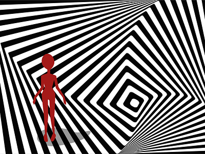 Lost In Trouble adobe illustrator black white creep illustration lost psychodelic red spiral tunnel