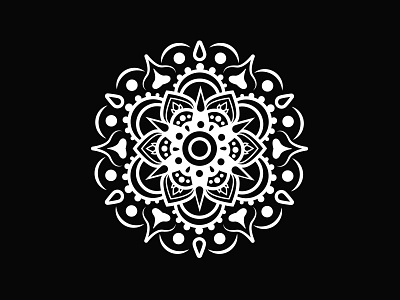 Mandala adobe illustrator black and white delicate illustration india india ink indian mandala openwork pattern rotation round tracery vector