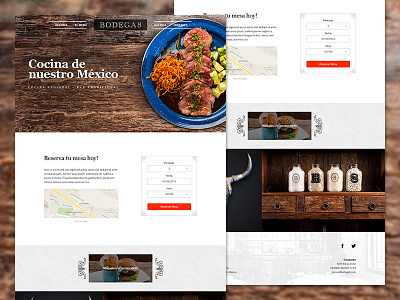 First proposal - Bodega Ocho bodega food landing menu mexican mexican food restaurant single page web design website wip wood