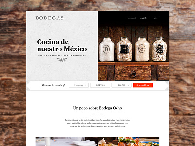 Bodega Ocho - Final Proposal clean food mexican food restaurant simple single page web design website wip wood