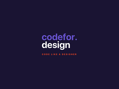 Codefor.Design branding design typography website wip