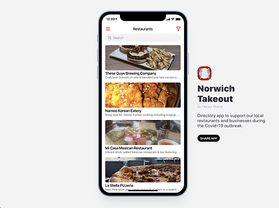 Norwich Takeout android app business covid19 design instagram ios local minimal restaurant typography ui ux web